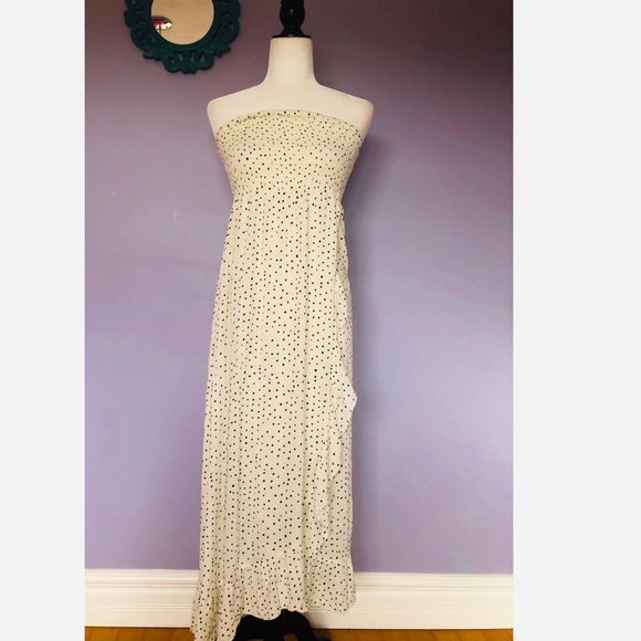 Anthropologie PATRONS OF PEACE Cream Smock Tube Midi Dress - Picture 3 of 7